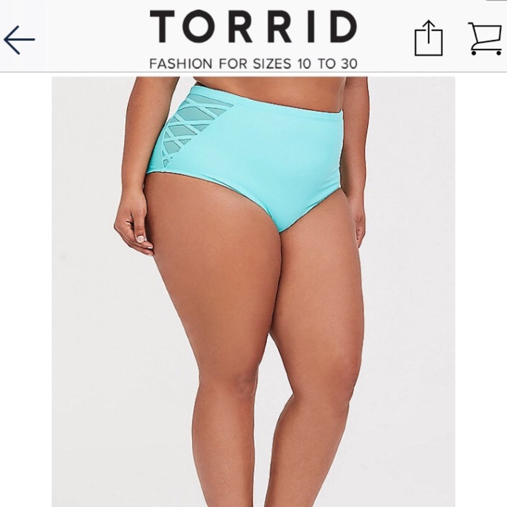 NWOT Torrid Mesh Swim Bottoms 2X